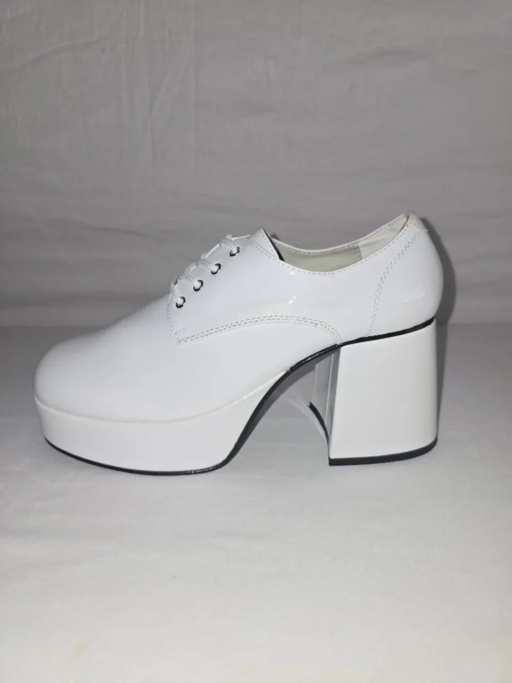 Funtasma JAZZ-02 Men's Size 9 White Patent Platform Disco Retro Costume Shoes